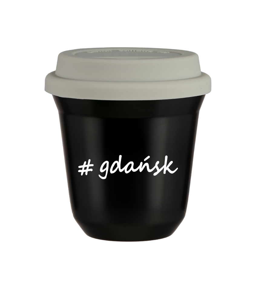 Kubek 240 ml CZARNY Gdańsk z pokrywką biala kubek termiczny na kawe | 75,00 zł Kubek 240 ml CZARNY Gdańsk z pokrywką biala kubek termiczny na kawe | 75,00 zł
