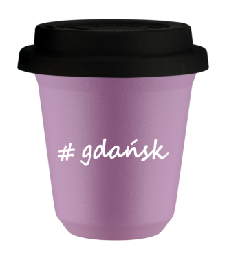 Kubek 240 ml LILIOWY Gdańsk z pokrywką czarna