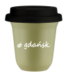 Kubek 150 ml PISTACJOWY Gdańsk z pokrywką czarna kubek termiczny na kawe | 70,00 zł
