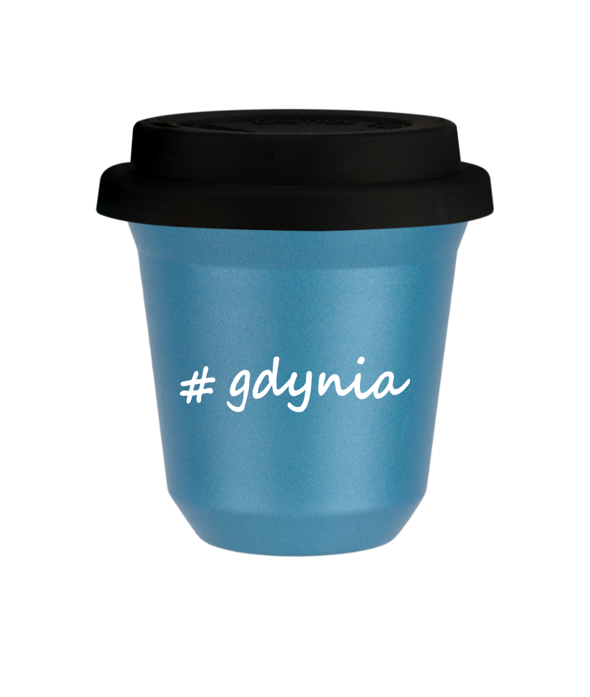 Kubek 240 ml BŁĘKITNY METALIC Gdynia z pokrywką czarna kubek termiczny na kawe | 75,00 zł Kubek 240 ml BŁĘKITNY METALIC Gdynia z pokrywką czarna kubek termiczny na kawe | 75,00 zł