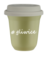 Kubek 150 ml PISTACJOWY Gliwice z pokrywką biala kubek termiczny na kawe | 70,00 zł