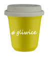Kubek 240 ml ŻÓŁTY Gliwice z pokrywką biala kubek termiczny na kawe | 75,00 zł