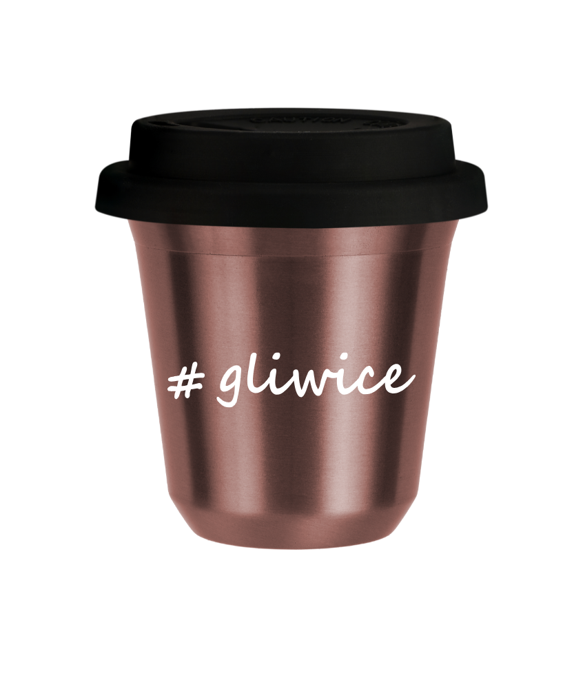 Kubek 240 ml RÓŻOWE ZŁOTO Gliwice z pokrywką czarna kubek termiczny na kawe | 75,00 zł Kubek 240 ml RÓŻOWE ZŁOTO Gliwice z pokrywką czarna kubek termiczny na kawe | 75,00 zł