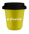 Kubek 150 ml ŻÓŁTY Gliwice z pokrywką czarna kubek termiczny na kawe | 70,00 zł
