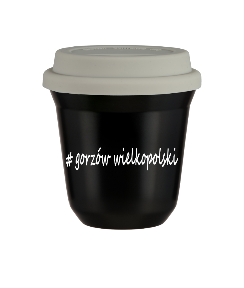 Kubek 240 ml CZARNY Gorzów Wielkopolski z pokrywką biala kubek termiczny na kawe | 75,00 zł Kubek 240 ml CZARNY Gorzów Wielkopolski z pokrywką biala kubek termiczny na kawe | 75,00 zł