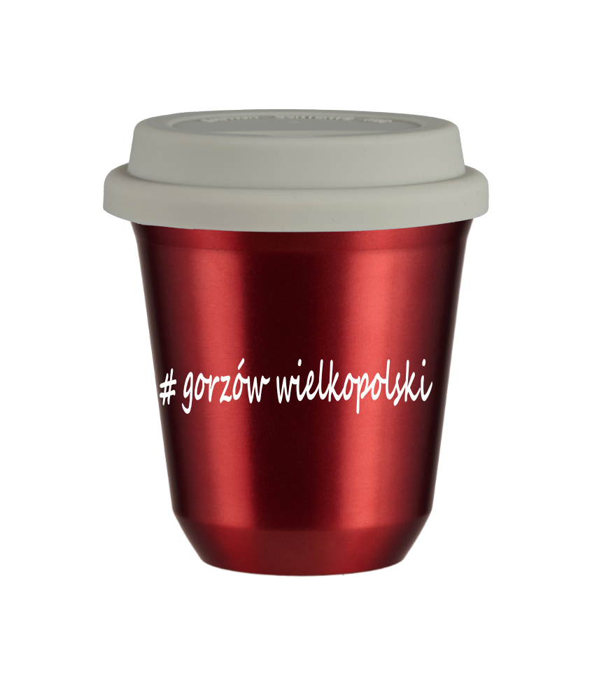 Kubek 150 ml CZERWONY METALIC Gorzów Wielkopolski z pokrywką biala kubek termiczny na kawe | 70,00 zł Kubek 150 ml CZERWONY METALIC Gorzów Wielkopolski z pokrywką biala kubek termiczny na kawe | 70,00 zł