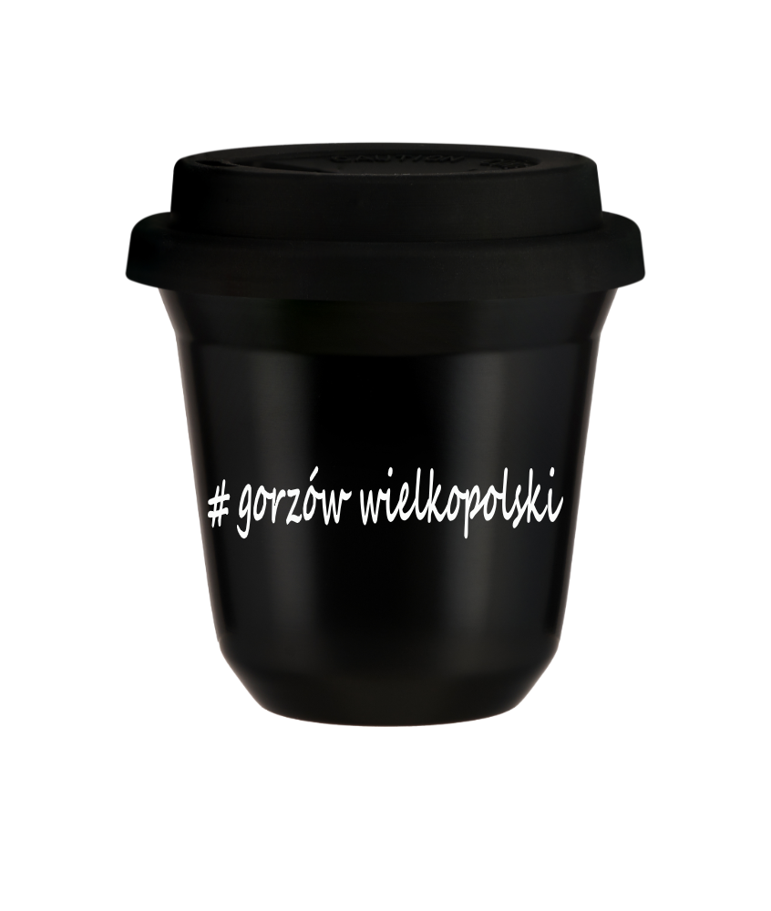 Kubek 80 ml CZARNY Gorzów Wielkopolski z pokrywką czarna kubek termiczny na kawe | 70,00 zł Kubek 80 ml CZARNY Gorzów Wielkopolski z pokrywką czarna kubek termiczny na kawe | 70,00 zł