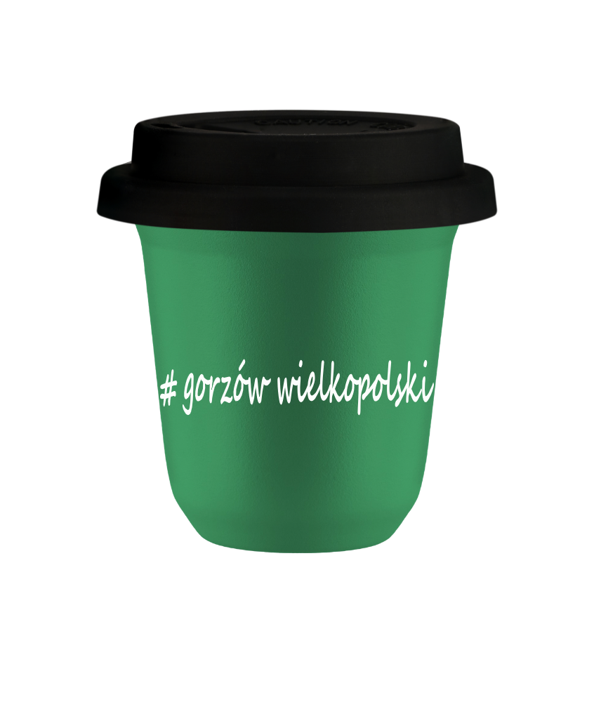 Kubek 240 ml ZIELONY Gorzów Wielkopolski z pokrywką czarna kubek termiczny na kawe | 75,00 zł Kubek 240 ml ZIELONY Gorzów Wielkopolski z pokrywką czarna kubek termiczny na kawe | 75,00 zł