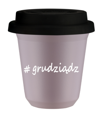 Kubek 80 ml LAWENDOWY Grudziądz z pokrywką czarna