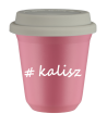 Kubek 150 ml RÓŻOWY Kalisz z pokrywką biala kubek termiczny na kawe | 70,00 zł