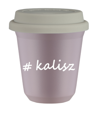Kubek 150 ml LAWENDOWY Kalisz z pokrywką biala
