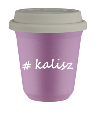 Kubek 80 ml LILIOWY Kalisz z pokrywką biala