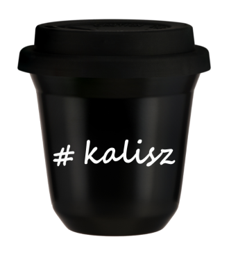 Kubek 80 ml CZARNY Kalisz z pokrywką czarna