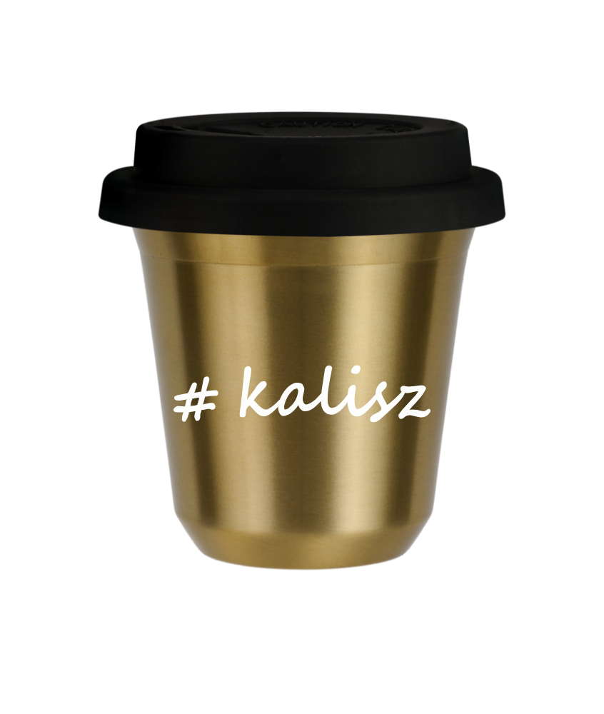 Kubek 240 ml ZŁOTY Kalisz z pokrywką czarna kubek termiczny na kawe | 75,00 zł Kubek 240 ml ZŁOTY Kalisz z pokrywką czarna kubek termiczny na kawe | 75,00 zł