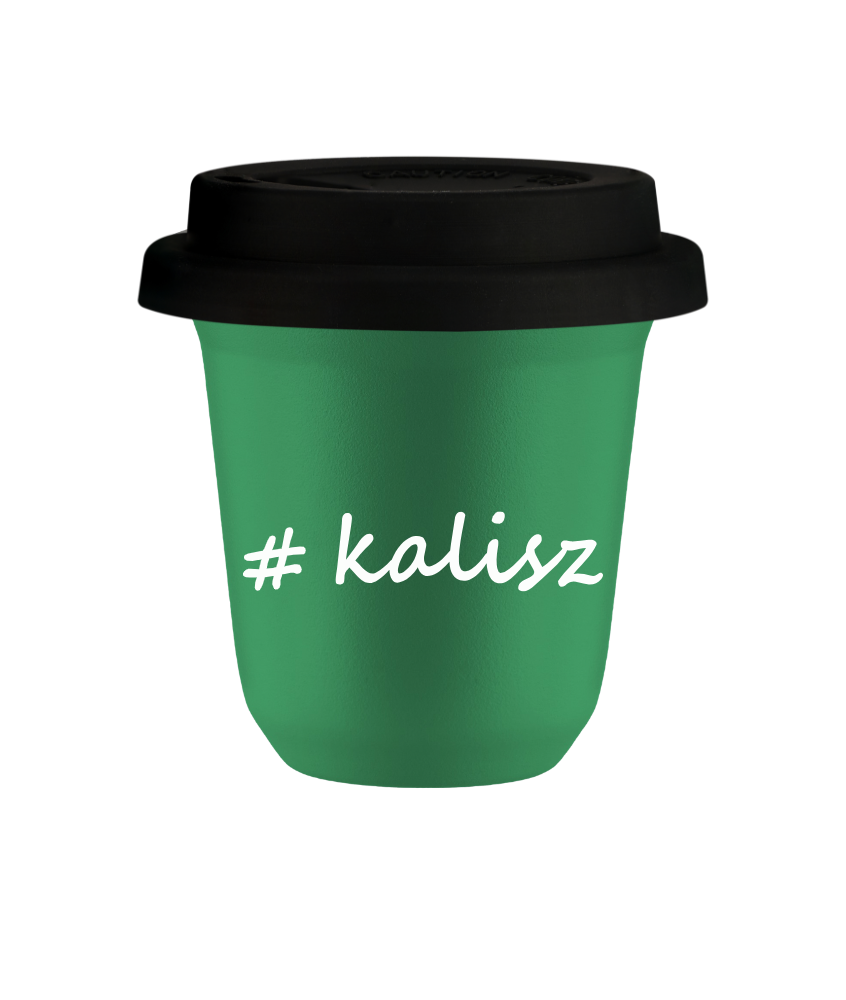 Kubek 80 ml ZIELONY Kalisz z pokrywką czarna kubek termiczny na kawe | 70,00 zł