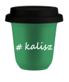 Kubek 240 ml ZIELONY Kalisz z pokrywką czarna kubek termiczny na kawe | 75,00 zł