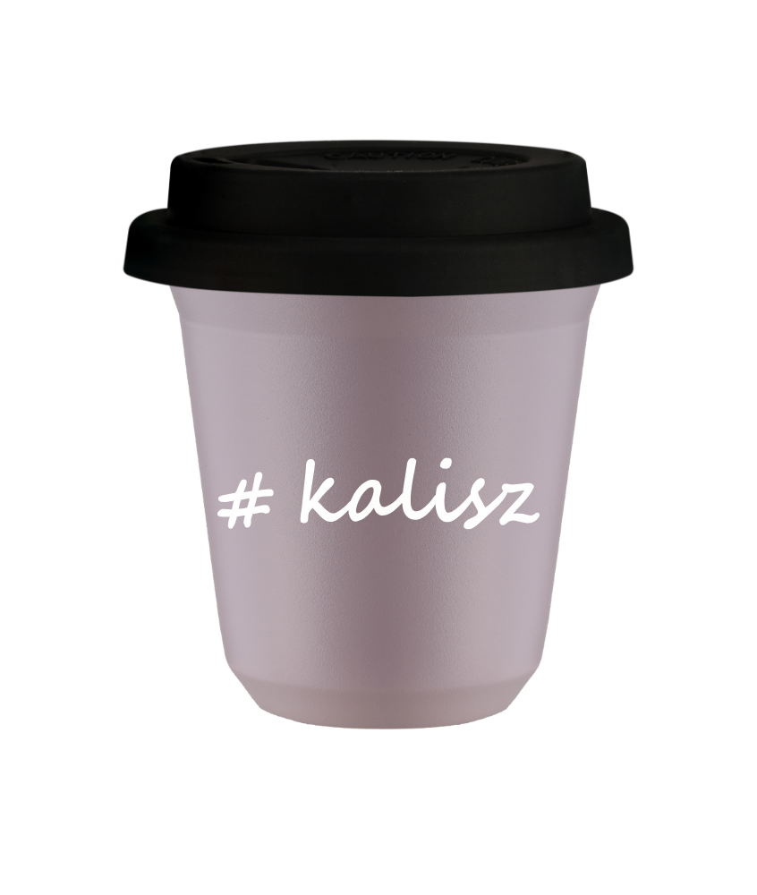 Kubek 150 ml LAWENDOWY Kalisz z pokrywką czarna kubek termiczny na kawe | 70,00 zł