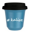 Kubek 150 ml BŁĘKITNY METALIC Kalisz z pokrywką czarna kubek termiczny na kawe | 70,00 zł