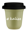 Kubek 150 ml PISTACJOWY Kalisz z pokrywką czarna kubek termiczny na kawe | 70,00 zł