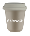 Kubek 150 ml BEŻOWY Katowice z pokrywką biala kubek termiczny na kawe | 70,00 zł