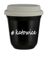 Kubek 150 ml CZARNY Katowice z pokrywką biala kubek termiczny na kawe | 70,00 zł