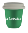Kubek 240 ml ZIELONY Katowice z pokrywką biala kubek termiczny na kawe | 75,00 zł
