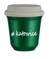 Kubek 240 ml ZIELONY METALIC Katowice z pokrywką biala kubek termiczny na kawe | 75,00 zł