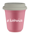 Kubek 240 ml RÓŻOWY Katowice z pokrywką biala kubek termiczny na kawe | 75,00 zł