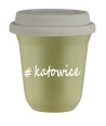 Kubek 80 ml PISTACJOWY Katowice z pokrywką biala kubek termiczny na kawe | 70,00 zł