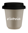 Kubek 150 ml BEŻOWY Katowice z pokrywką czarna kubek termiczny na kawe | 70,00 zł