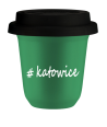 Kubek 80 ml ZIELONY Katowice z pokrywką czarna kubek termiczny na kawe | 70,00 zł