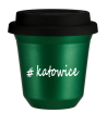 Kubek 240 ml ZIELONY METALIC Katowice z pokrywką czarna kubek termiczny na kawe | 75,00 zł