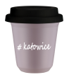 Kubek 150 ml LAWENDOWY Katowice z pokrywką czarna kubek termiczny na kawe | 70,00 zł