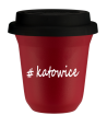 Kubek 150 ml CZERWONY Katowice z pokrywką czarna kubek termiczny na kawe | 70,00 zł