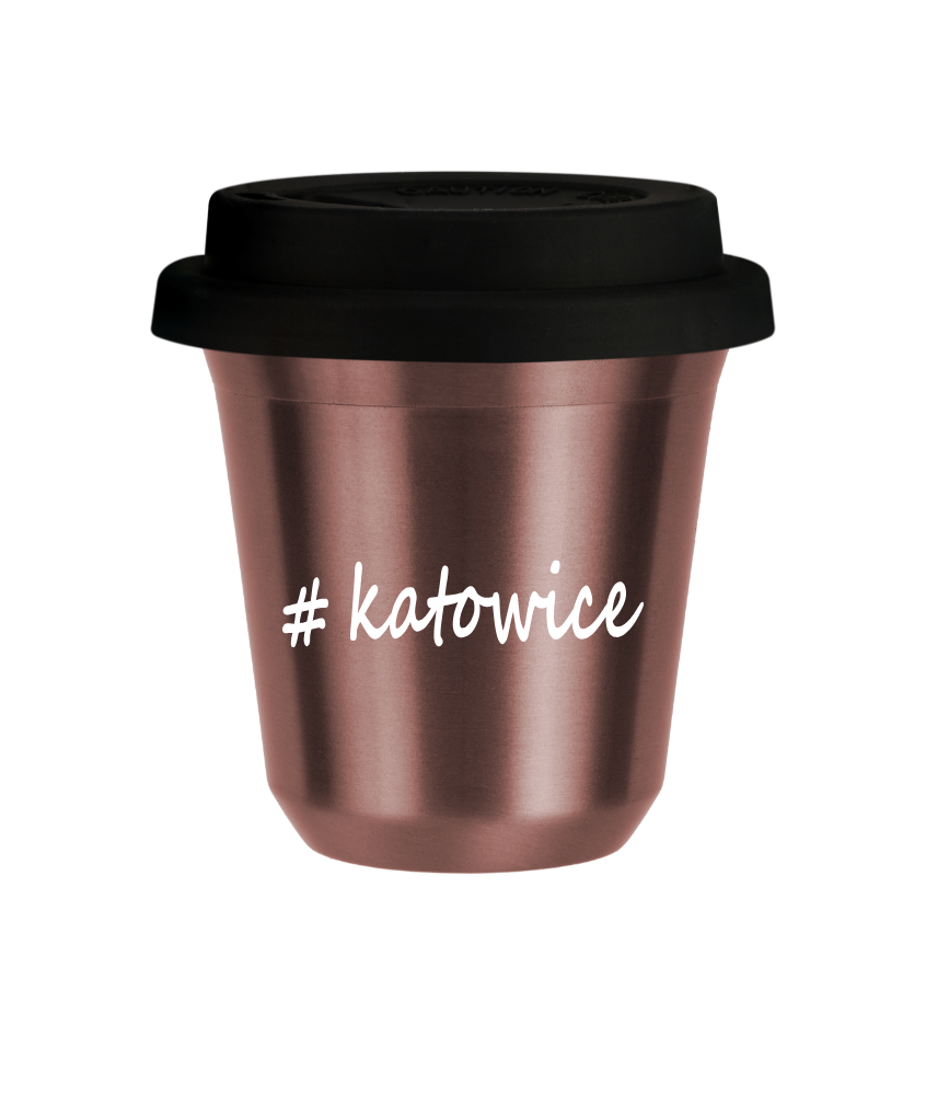 Kubek 80 ml RÓŻOWE ZŁOTO Katowice z pokrywką czarna kubek termiczny na kawe | 70,00 zł Kubek 80 ml RÓŻOWE ZŁOTO Katowice z pokrywką czarna kubek termiczny na kawe | 70,00 zł