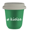 Kubek 240 ml ZIELONY Kielce z pokrywką biala kubek termiczny na kawe | 75,00 zł