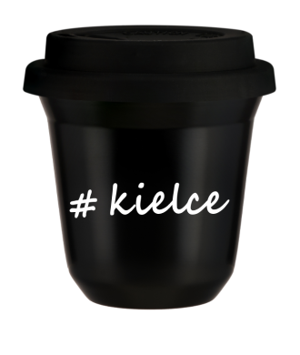 Kubek 150 ml CZARNY Kielce z pokrywką czarna