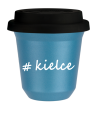 Kubek 150 ml BŁĘKITNY METALIC Kielce z pokrywką czarna kubek termiczny na kawe | 70,00 zł