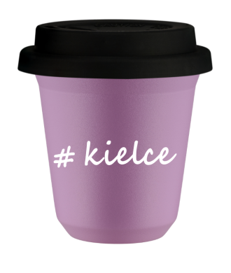 Kubek 80 ml LILIOWY Kielce z pokrywką czarna