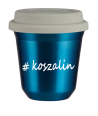 Kubek 80 ml NIEBIESKI METALIC Koszalin z pokrywką biala kubek termiczny na kawe | 70,00 zł