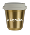 Kubek 80 ml ZŁOTY Koszalin z pokrywką biala kubek termiczny na kawe | 70,00 zł