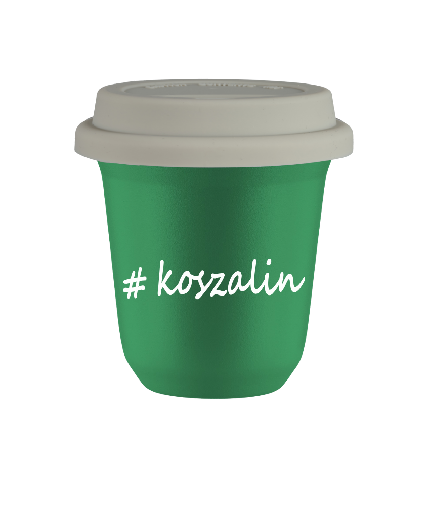 Kubek 80 ml ZIELONY Koszalin z pokrywką biala kubek termiczny na kawe | 70,00 zł Kubek 80 ml ZIELONY Koszalin z pokrywką biala kubek termiczny na kawe | 70,00 zł