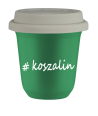 Kubek 150 ml ZIELONY Koszalin z pokrywką biala kubek termiczny na kawe | 70,00 zł