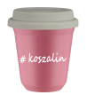Kubek 240 ml RÓŻOWY Koszalin z pokrywką biala kubek termiczny na kawe | 75,00 zł