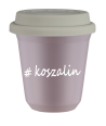Kubek 80 ml LAWENDOWY Koszalin z pokrywką biala kubek termiczny na kawe | 70,00 zł