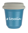 Kubek 240 ml BŁĘKITNY METALIC Koszalin z pokrywką biala kubek termiczny na kawe | 75,00 zł