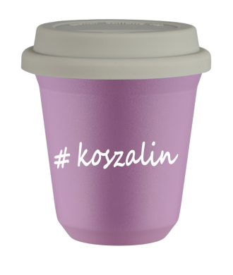 Kubek 80 ml LILIOWY Koszalin z pokrywką biala