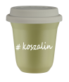 Kubek 150 ml PISTACJOWY Koszalin z pokrywką biala kubek termiczny na kawe | 70,00 zł