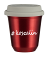 Kubek 240 ml CZERWONY METALIC Koszalin z pokrywką biala kubek termiczny na kawe | 75,00 zł