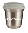 Kubek 240 ml SREBRNY Koszalin z pokrywką biala kubek termiczny na kawe | 75,00 zł